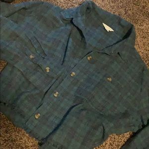 Aeropostale crop button up long sleeve